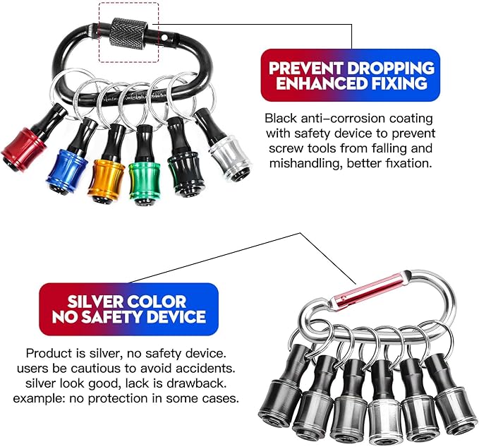12Pcs Bit Holders 1/4 Socket, Hex Shank Screwdriver Bit Holder for Impact Driver Drill Bit Keychain Extension Bar Quick Release Easy Change, Screwdriver Bit Holders for Tools & Home Improvement Gift
