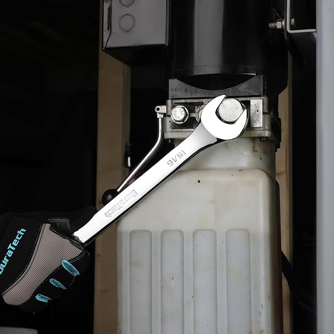 DURATECH 15/16" Ratcheting Combination Wrench, SAE, 72-Tooth, 12-Point, CR-V Constructed with Mirror Polish