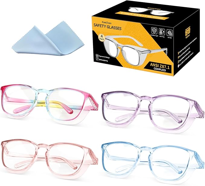 Safety Glasses Anti Fog Goggles For Women, Nurses Protective Eyewear Blue Light & UV Blocking Eye Protection Glasses