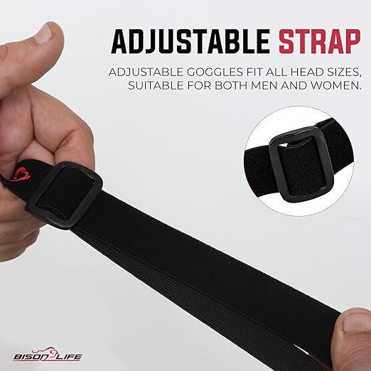 BISON LIFE Mirage Vented Safety Goggles with Adjustable Elastic Band & Protective Pouch, UV Protection Eye Goggles for Outdoor Activities, Mirror, Dustproof Glasses for Men & Women (1 Pack)