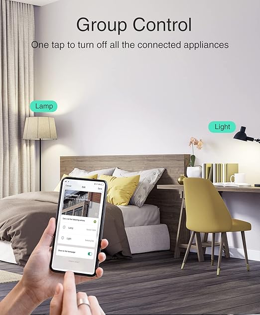 GHome Smart Mini Smart Plugs Work with Alexa and Google Home, WiFi Smart Outlet Socket Remote Control Timer Function, Only 2.4GHz Network, No Hub Required, ETL FCC Listed