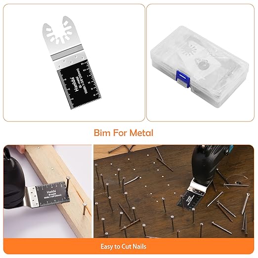 120 Pcs Oscillating Saw Blades Metal, Multitool Blades for Wood Plastics, Quick Release Oscillating Tool Blades fit Fein Multimaster Porter Cable Black Bosch Decker Dremel Ryobi Milwaukee