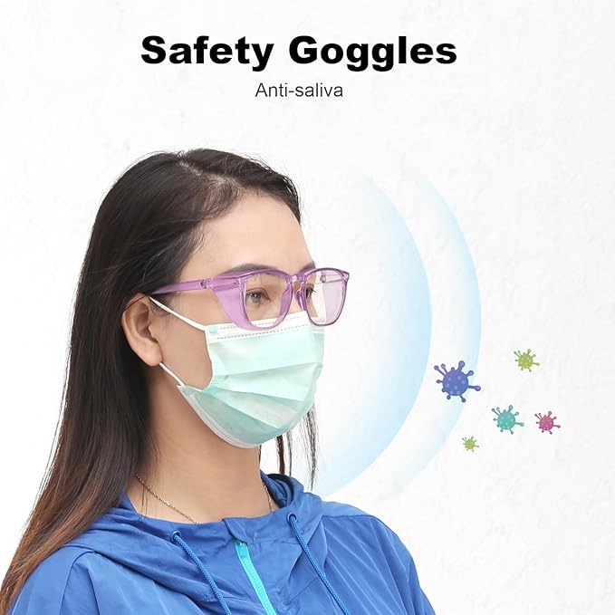 LASMEX Stylish Safety Glasses Goggles for Women Girls Anti-fog Glasses Protective Eyewear Clear Glasses