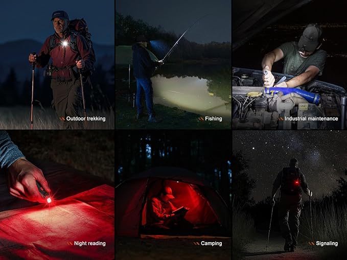 Fenix SW05R-RED Clip On Flat Body swival Flashlight with Red Light with EdisonBright Accessory case Bundle (Black)