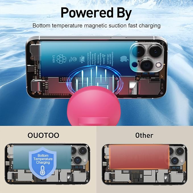 3 in 1 Charging Station Compatible with Mag-Safe Charger Wireless Charger Stand for iPhone 16 15 14 13 12 Series Wireless Charging Station for AirPods Wireless Charging Stand for iWatch Series (Red)