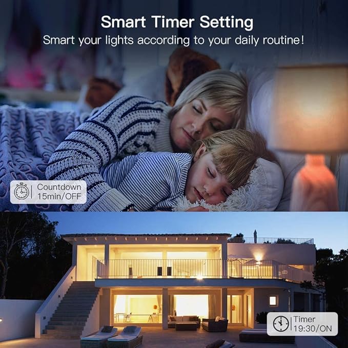 TREATLIFE Smart Light Bulbs, 2.4GHz WiFi LED Light Bulb, Dimmable Smart Bulb Compatible with Alexa, Google Home, SmartThings, UL Certified Warm White& Cool White(2700K-6500K), 800LM, E26, A19, 9W