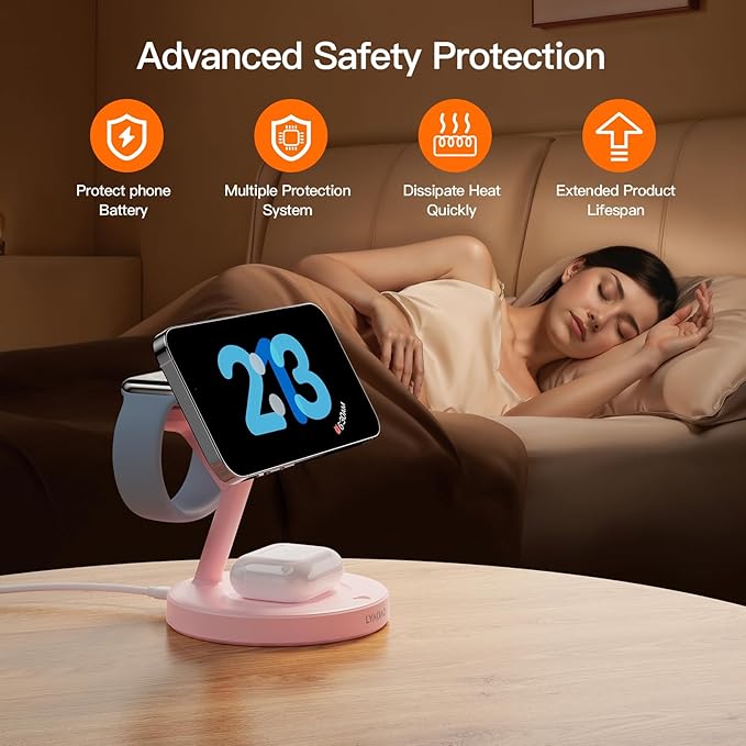 2025 3 in 1 Charging Station for Apple iPhone AirPods Watch with Mag-Safe Charger Wireless Charger Stand for iPhone 1716 15 14 13 12 Series AirPods iWatch Series - Gifts for Wife & Husband