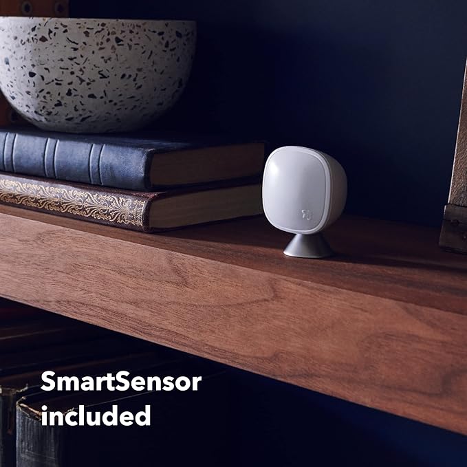 ecobee Smart Thermostat Premium with Siri and Alexa and Built in Air Quality Monitor and Smart Sensor with SmartSensor for Doors and Windows 2-Pack, White