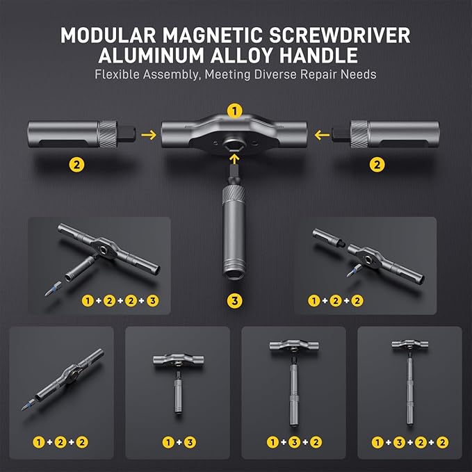 24 in 1 Magnetic Screwdriver Set,DIY Multi Bit Mini Ratchet Screwdriver Sets,Hand tools Torque wrench Repair kit, Precision Screwdriver Set Home Tool kit for PC,Furniture,Watch,Bicycle (24 IN 1)