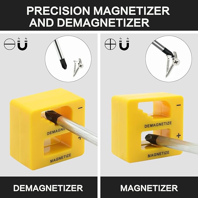 43pcs Magnetic Screwdriver Set, Including Slotted, Phillips, Hexagonal, Pozidriv, Magnetizer, Demagnetizer, Replaceable Screwdriver Bits and Sturdy Tool Case for DIY and Repair Work