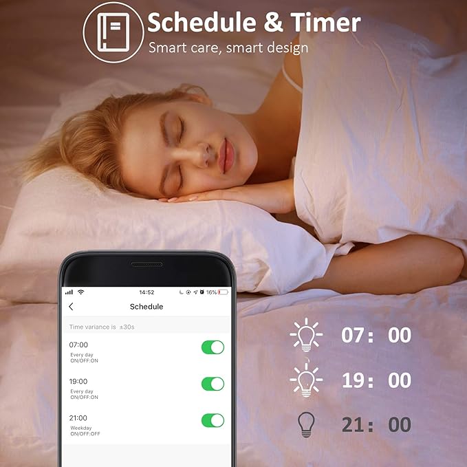 Smart LED Light Bulb 150W Equivalent, 1600 Lumens 16W Alexa, E26 A19 Ultra Bright Color Changing, 2.4 GHz WiFi Dimmable Compatible With Alexa, Google (No Hub Required)