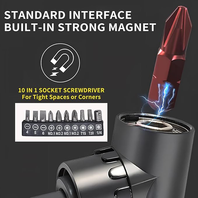22Pcs Magnetic Screwdriver Bit Set-Phillips Impact Anti Slip Bits and Right Angle Drill Attachment & Short Screwdriver Bits, Used for Electric Hand Tool