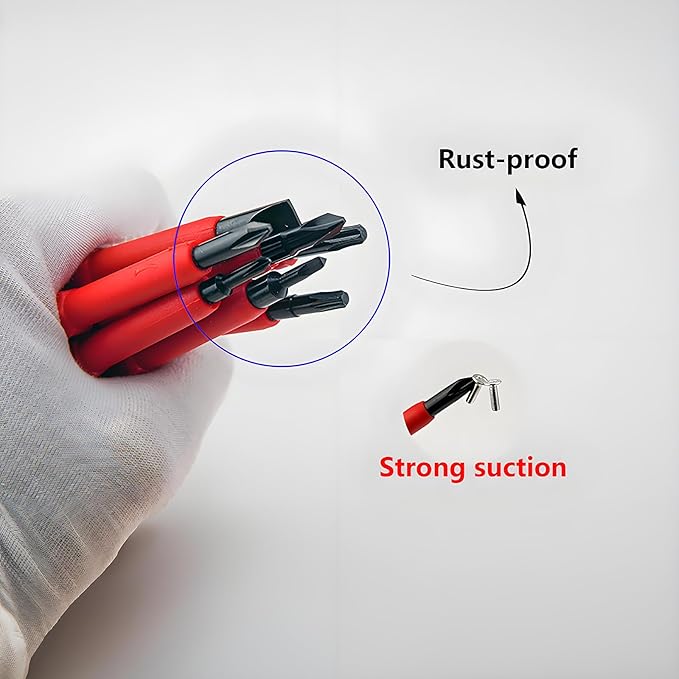 Insulated Screwdriver Set for Electricians – Ergonomic Handle, Magnetized Tips, Durable for Electrical Work, Receptacle & Outlet Screwdriver, Multi-Tool (8 in1)