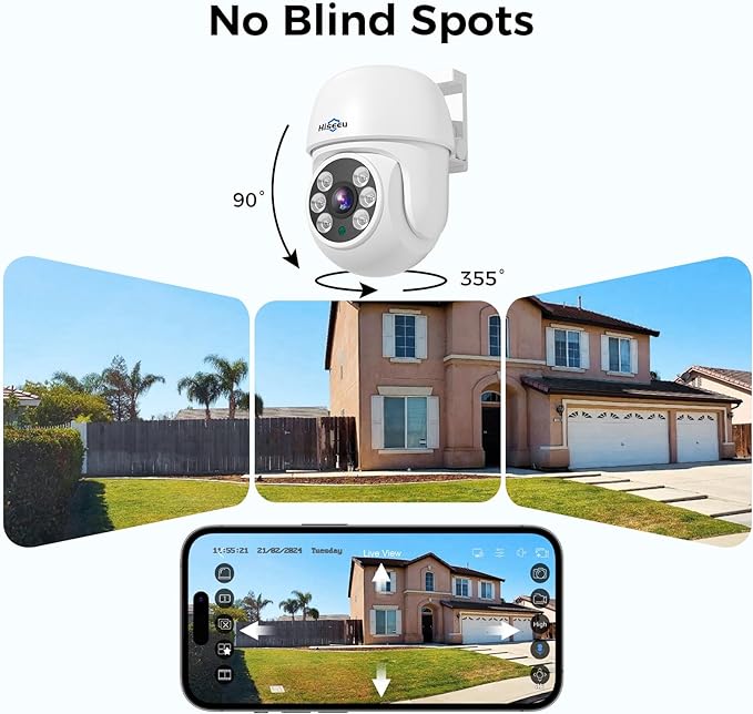 Hiseeu 3K Outdoor Wired Security Camera System with 8CH 5MP DVR,8 x 5MP IP67 PTZ CCTV Cameras,360°Coverage,Smart Dual Light & Audio,Person/Vehicle Detection,3TB HDD,100ft Night Vision,24/7 Recording