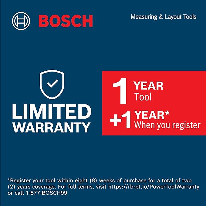 BOSCH LR10 500 Ft Red-Beam Rotary Laser Receiver, Includes Mounting Bracket & 9V Battery