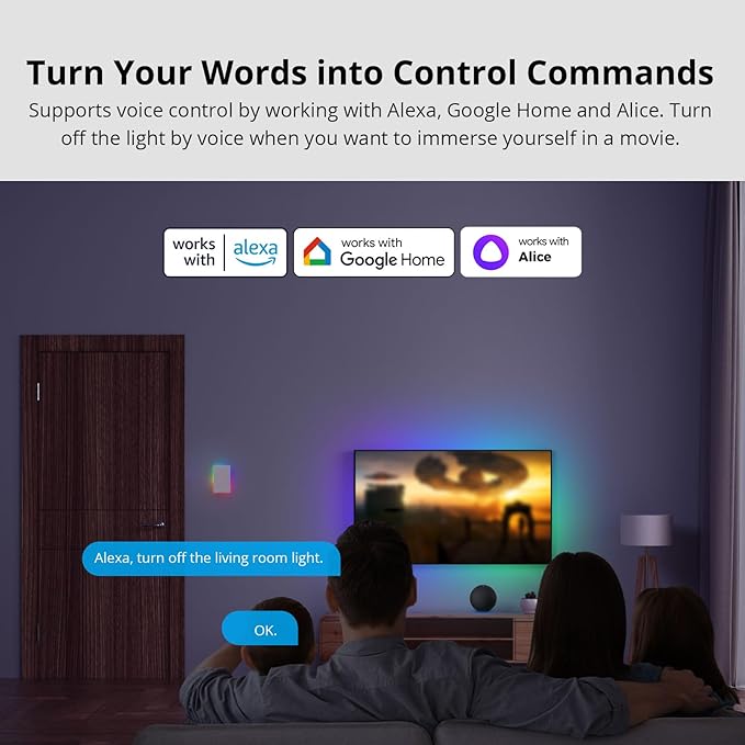 SONOFF Smart Light Switch, 2.4GHz WiFi Interruptor Inteligente, Neutral Wire Required, Voice Control with Alexa and Google Home, Touch Button, Wall Mounting, T5 3 Gang 1 Way