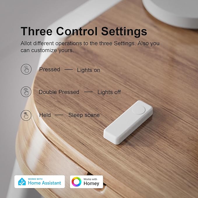 THIRDREALITY ZigBee Smart Button 2 Pack, 3-Way Remote Control, Require Zigbee hub, Work with SmartThings, Aeotec, Hubitat, Home Assistant, Third Reality Hub, Battery Included.