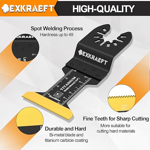110 PCS Oscillating Tool Blade, Universal Titanium Oscillating Saw Blades for Metal Nails, Wood and Plastic, Multi Tool Blades Kits Fit Dewalt Milwaukee Ryobi Rockwell Fein