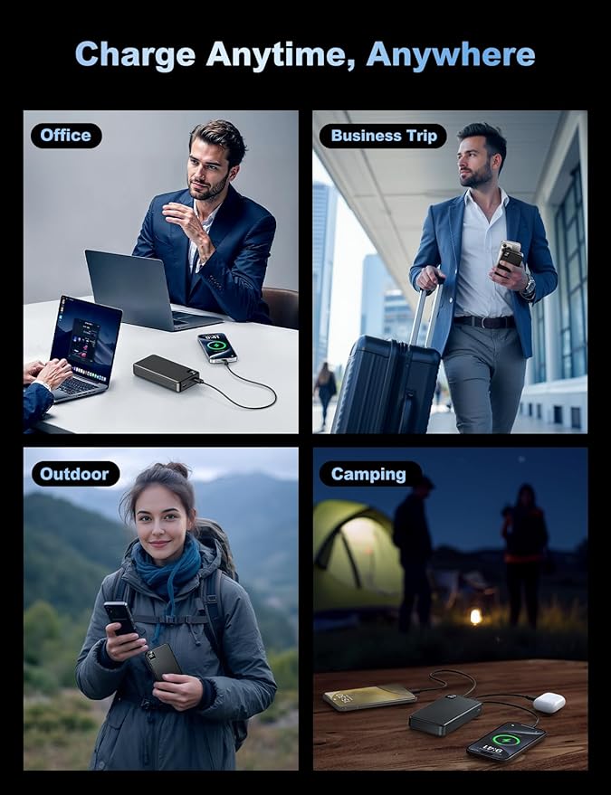 Portable Charger Power Bank 56800mAh Battery Pack-22.5W Fast Charging with USB C & LED Display, 3 Outputs High Capacity Portable Power Bank for iPhone 16/15/14/13 Series, Samsung, iPad etc
