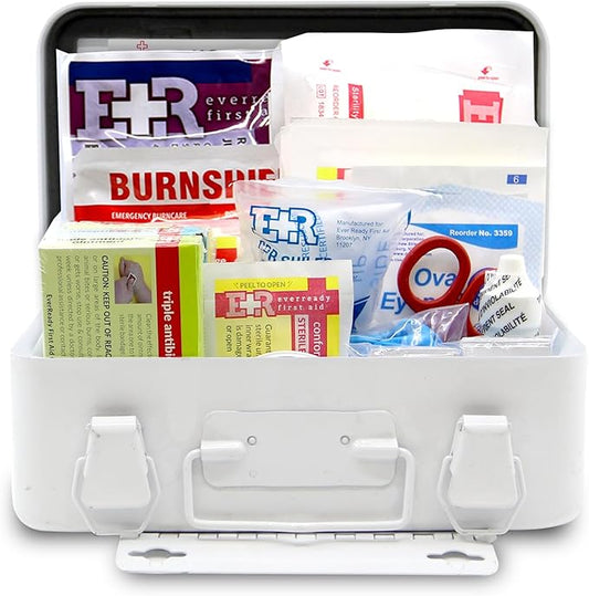 Ever Ready First Aid 10 Person First Aid Kit with Metal Case, Type III, Ansi A, OSHA Compliant