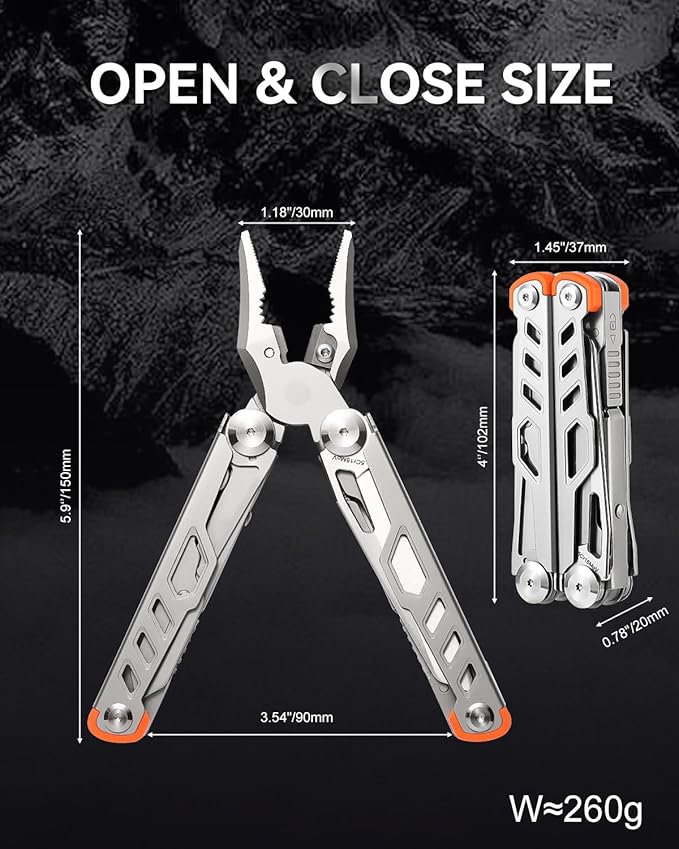 MINI Multitool Pliers,14-In-1 Survival Gear For Outdoor, Home,And Auto Repair,Birthday Christmas Gifts For Men Boyfriend Dad Husband(Grey)