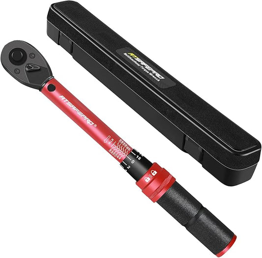 1/4" Torque Wrench (20-240 in-lb / 2.3-27.1 Nm) -Dual Scale, 72-Tooth Ratchet, ±3% Pre-Calibrated Accuracy, Suitable for Bike & Bicycle Maintenance