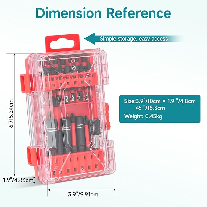 35Pcs Impact Driver Bits Set with a Storage Case, 28 Magnetic Screwdriver Bits, 3 Hex Countersink Drill Bits, 3 Sockets, Quick Change Chuck, for Power Screwdrivers Electric Drill Drivers