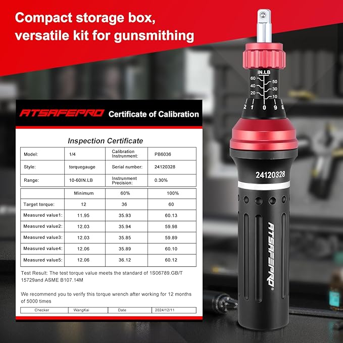 Torque Screwdriver - 10-60 in.lb,21 Pcs Inch Pound Torque Screwdriver Set - 1/4" Elastic Bit Holder and Bit Holder, Buckle Clamp, Flat, Hex, Torx, Philips, Fit for Bicycle, DIY, Tool Maintenance