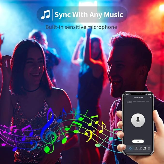 E12 Base Smart Bulb 4 Pack, 5W Candelabra Smart Light Bulbs - Alexa WiFi LED Lights B11 RGBCW Dimmable Color Changing Music Sync, Compatible with Alexa Google Home, 2.4 GHz Wi-Fi