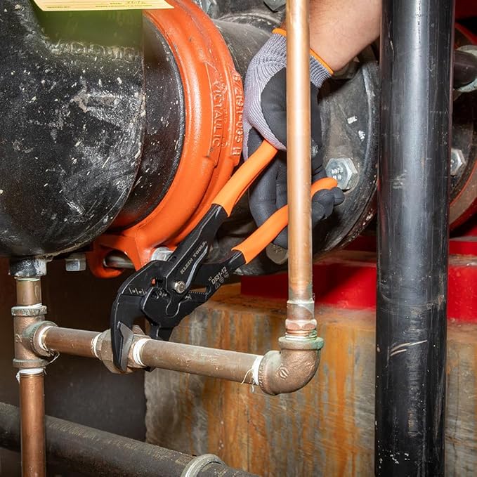 Klein Tools D53112 Compact Plier Wrench, High Leverage Multi-Use Adjustable Plier Wrench with Smooth Jaws, 12-Inch