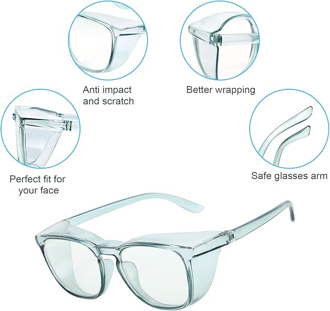 LASMEX Stylish Safety Glasses Goggles for Women Girls Anti-fog Glasses Protective Eyewear Clear Glasses