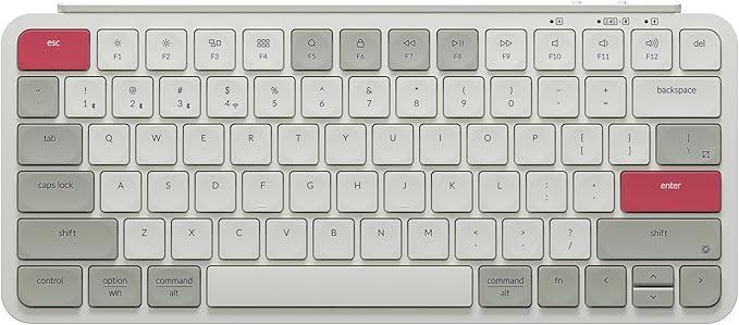 Keychron B1 Pro Ultra-Slim ZMK/Launcher Wireless Bluetooth 2.4 GHz/Wired Connection Keyboard for Mac Windows Linux - Retro Red