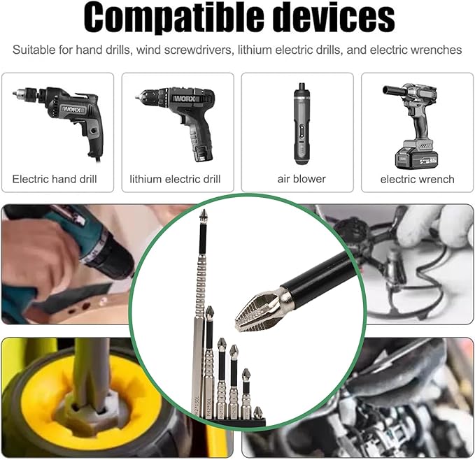 Magnetic Screwdriver Bit Set, high-magnetic screwdriver drill bit set,25 50 65 70 90 150MM Magnetic Screwdriver Bits (12)