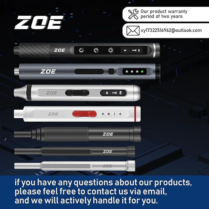 ZOE Electric Screwdriver, Mini Precision Screwdriver Set Cordless Screw driver Kit Small Power Magnetic Storage Bits, Settings Repair Tool Kit for Electronics Laptop Phone Camera Glasses Watch