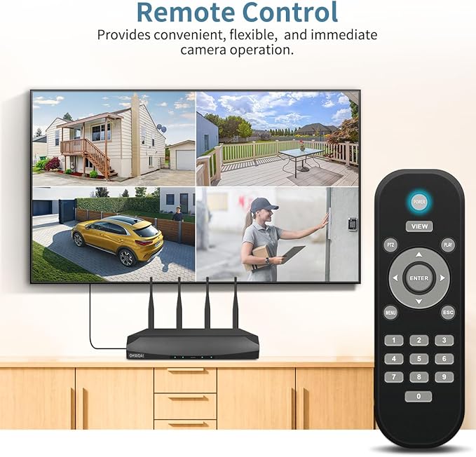 《130°Wide Angle & Two-Way Audio》Wireless Security Camera System Outdoor, WiFi Cameras for Home Security,Video Surveillance Systems