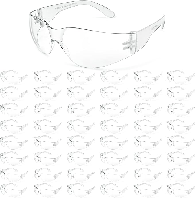 TICONN Clear Safety Glasses for Men, Safety Goggles with Scratch Impact Resistant Meets ANSI Z87.1 Standard
