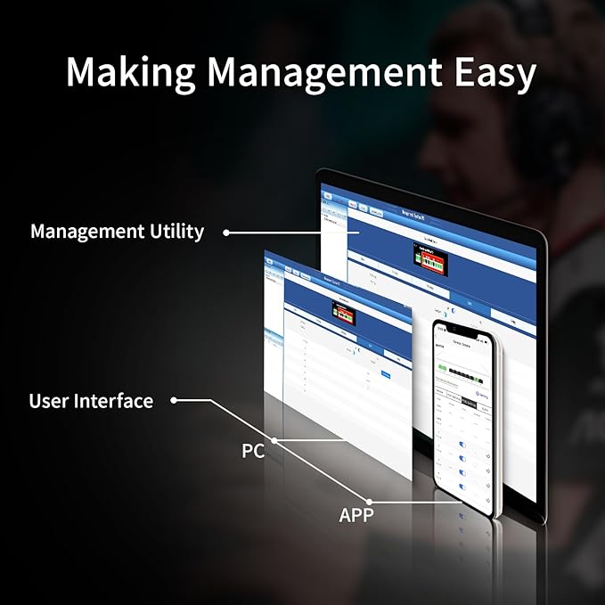 STEAMEMO 8-Port Gigabit Ethernet Switch | Smart Managed with VLAN & QoS | Plug & Play Desktop/Wall-Mount Network Hub w/ PoE in Design | Metal Housing & Web Managed(Includes Power Adapter)