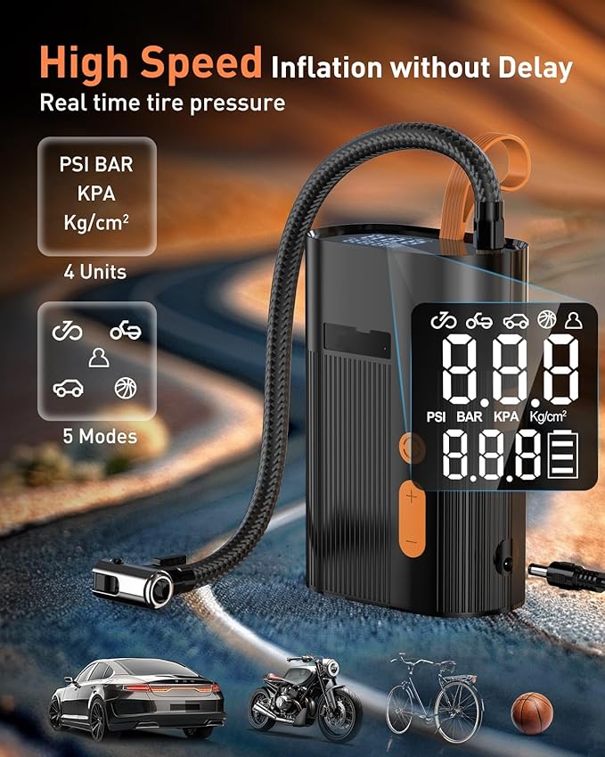 Tire Inflator Portable Air Compressor, Pump-size Air Compressor