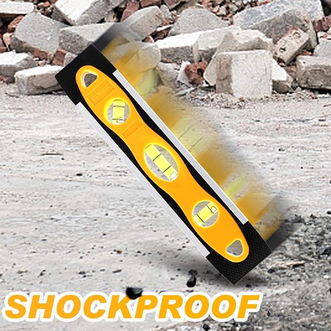 DOWELL Magnetic Level Shockproof Torpedo Leveler Box Spirit 9 Inch Top Vial Alloy Frame 180 90 45 Degree Bubble