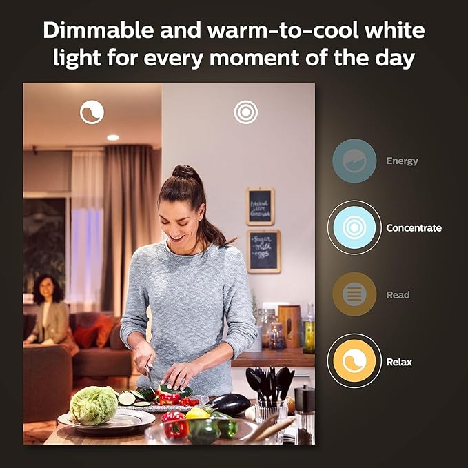 Philips Hue White Ambiance BR30 LED Smart Bulbs (Bluetooth Compatible), Compatible with Alexa, Google Assistant, and Apple HomeKit, 2-Pack