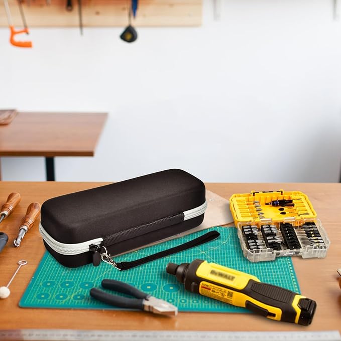 GWCASE Case Compatible with DEWALT 8V MAX Cordless for Screwdriver Kit DWHT66719/ DCF680N2/ DCF682N1, Screwdriver Storage Holder with Mesh Pocket Fits for Dewalt Drill Tools & Battery Pack (Box Only)