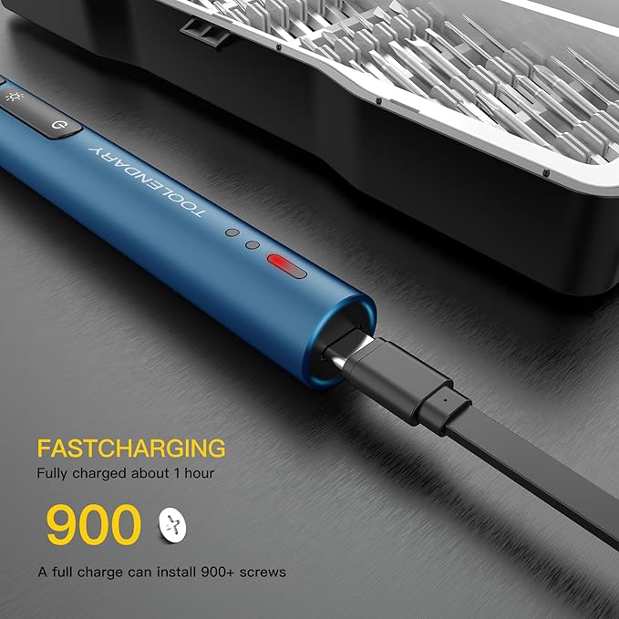 Electric Screwdriver Sets, 55 in 1 Mini Electric Screwdriver Rechargeable, Precision Screwdriver Kits with Magnetic Bits, Small Power Screwdriver Set for Phone, Glasses, Blue