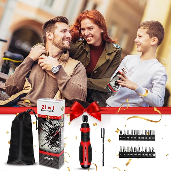 Multi Ratcheting Screwdriver Set: 21 in 1 Magnetic Multiple bits Suitable for Everyday Household Use