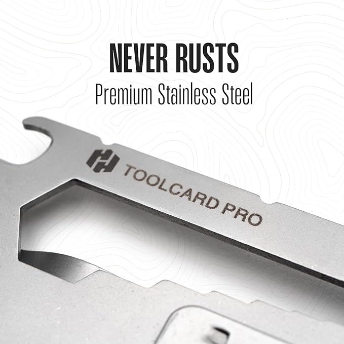 Multitool Card - Credit Card Multitool - Wallet Size Slim, Minimalist, Stainless Steel - Multipurpose Survival Card With Can Opener, Screwdrivers, Wrench, Ruler, Money clip by Hayvenhurst