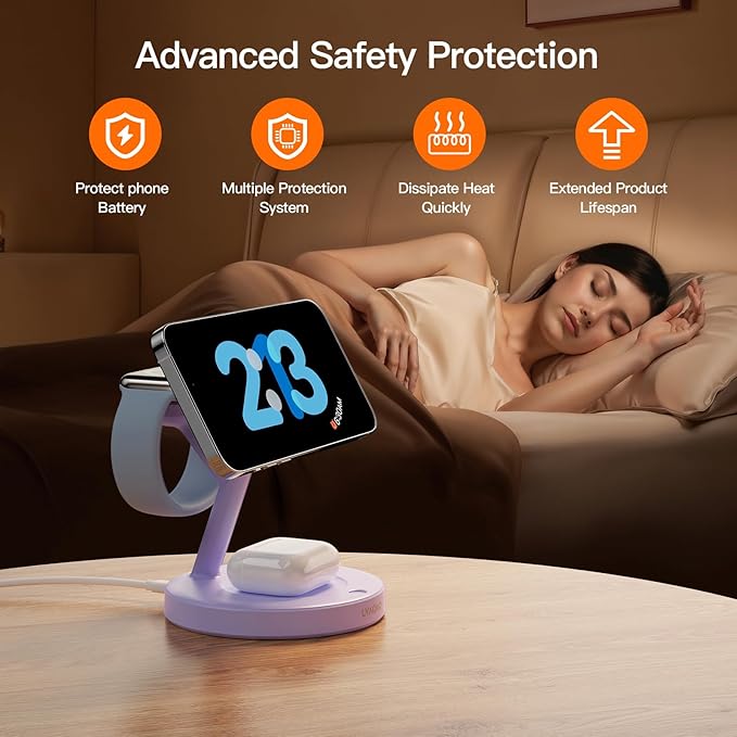 2025 3 in 1 Charging Station for Apple iPhone AirPods Watch with Mag-Safe Charger Wireless Charger Stand for iPhone 1716 15 14 13 12 Series AirPods iWatch Series - Gifts for Wife & Husband