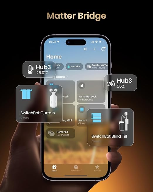 SwitchBot Hub 3 (3rd Gen), Smart Home Hub with 2.4" IPS Screen & Knob Control, WiFi Thermometer Hygrometer, IR Remote Hub (Matter/Bluetooth 200m), Alexa/Google/Apple Home Compatible