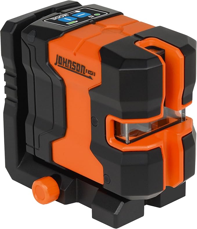 Johnson Level & Tool JLN300-GNCL Laser Level, Self-Leveling Cross-Line Laser with GreenBrite® Technology, Magnetic Base, Hard-shell Carry Case, Lithium Ion Battery, Magnetic
