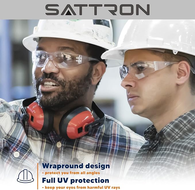 3 Pack Clear Safety Glasses, ANSI Z87.1 Eye Protection for Women Men, Scratch & Impact Resistant Protective Eyewear