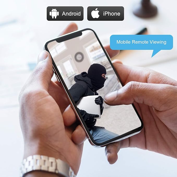 Eversecu 4Ch Home Security Camera System, 1080P DVR & 4pcs HD Weatherproof Cameras, Night Vision, Motion Alert, Remote Access, Power adapters & Premade Cables Included, No Hard Driver