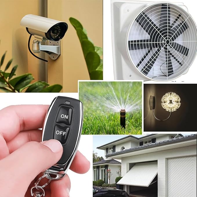 AC110V Waterproof Remote Control Power Switch with 164ft Long Range,AC110V/120V/250V/20A Wireless Remote Switch with Outdoor Weatherproof Smart Outlet for asmonitor, Printer, Speakers ECS